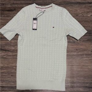 Tommy Hilfiger Cream Cable Knit Tee
